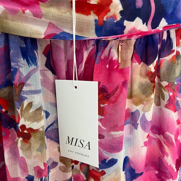 MISA Los Angeles Floral Midi Faux Wrap Skirt Size Small New with Tags - Picture 3 of 4